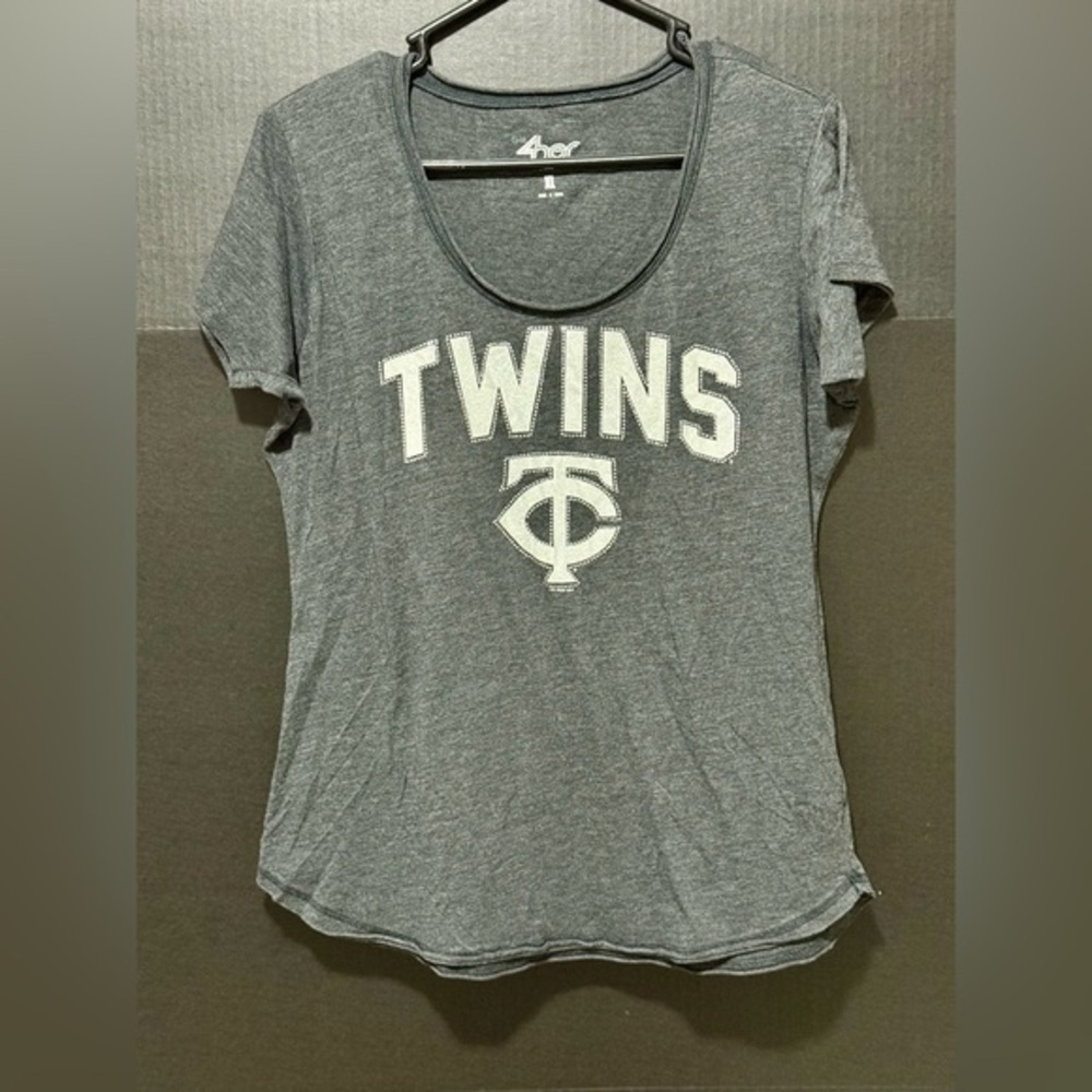 🧌Carl Banks Gray MN Twins MLB Baseball T-shirt